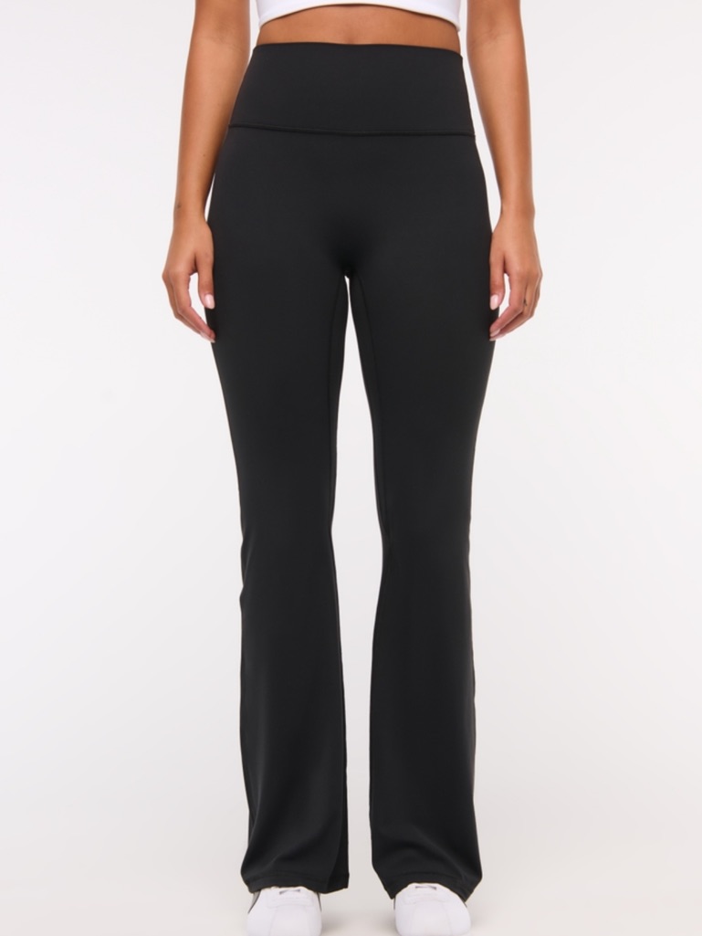Abercrombie Black Wide Leg Flare Leggings Small Short